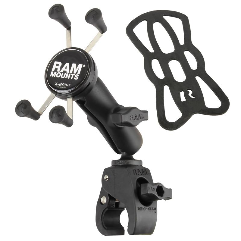 RAM X-Grip Phone Mount with RAM Tough-Claw Small Clamp Base (RAM-B-400-HOL-UN7BU) (sku 50930) - BuyBits Ltd UK