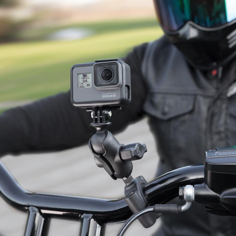 RAM Torque Medium Rail Base with Universal Action Camera Adapter (RAM-B-408-75-1-A-GOP1U) (sku 51133) - BuyBits Ltd UK