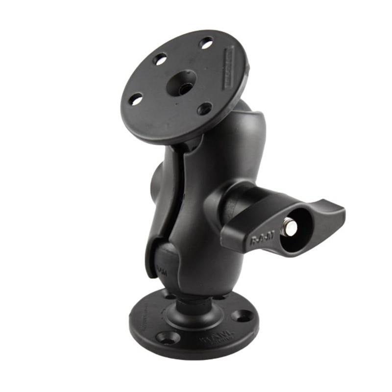 RAM Short Double Socket Arm 2.25" Ball with Two Round Bases (RAM-D-101-C) (sku 54139) - BuyBits Ltd UK
