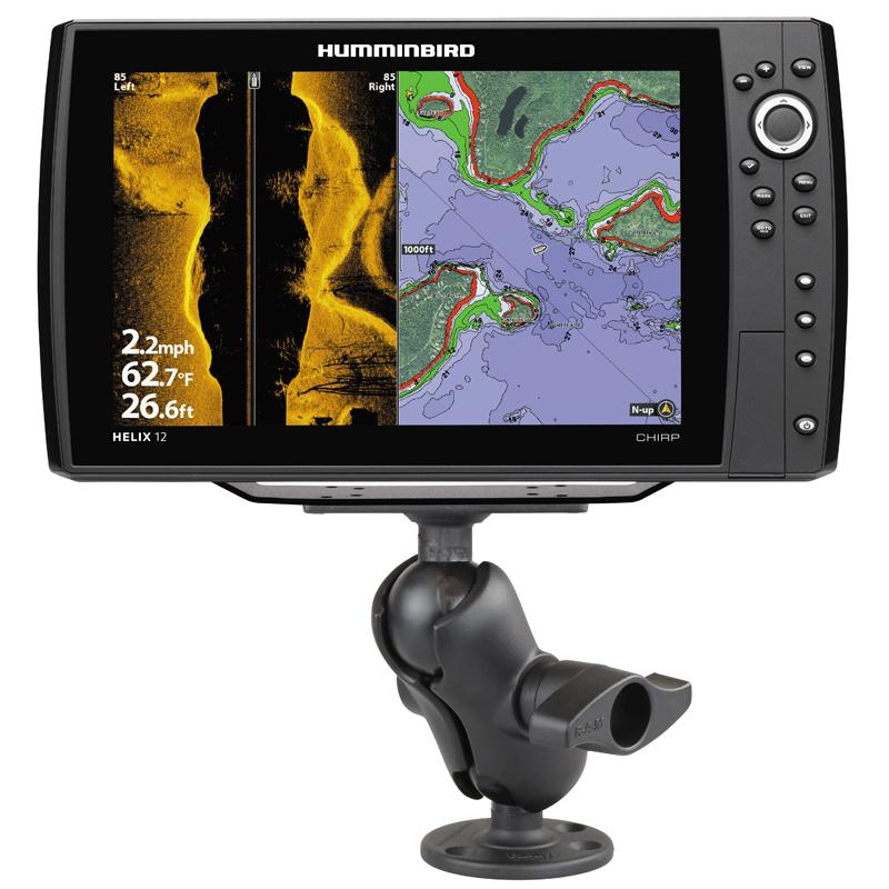 RAM Drill-Down Double Ball Mount for Humminbird Helix 8, 9, 10 &amp; 12 (RAM-D-202-25-C-202) (sku 54801) - BuyBits Ltd UK