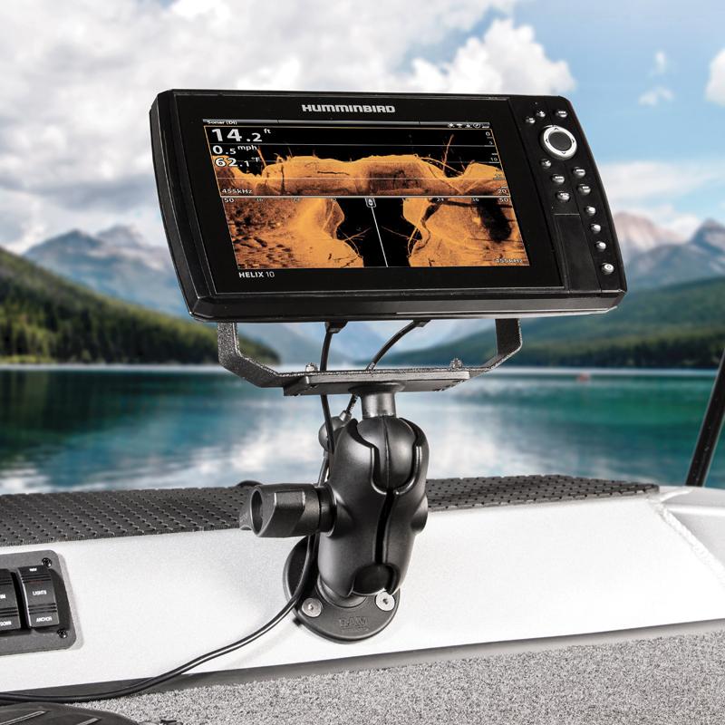 RAM Drill-Down Double Ball Mount for Humminbird Helix 8, 9, 10 &amp; 12 (RAM-D-202-25-C-202) (sku 54801) - BuyBits Ltd UK