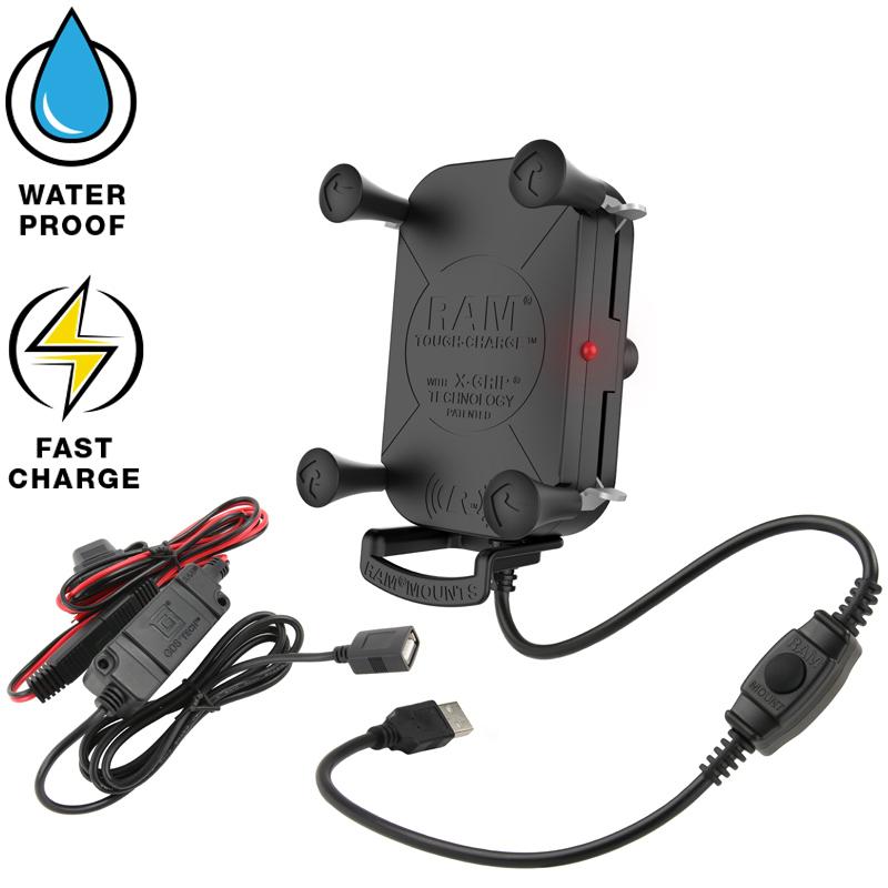 RAM Tough-Charge Waterproof Wireless Charging Holder with Charger (RAM-HOL-UN12WB-V7M) (sku 53819) - BuyBits Ltd UK