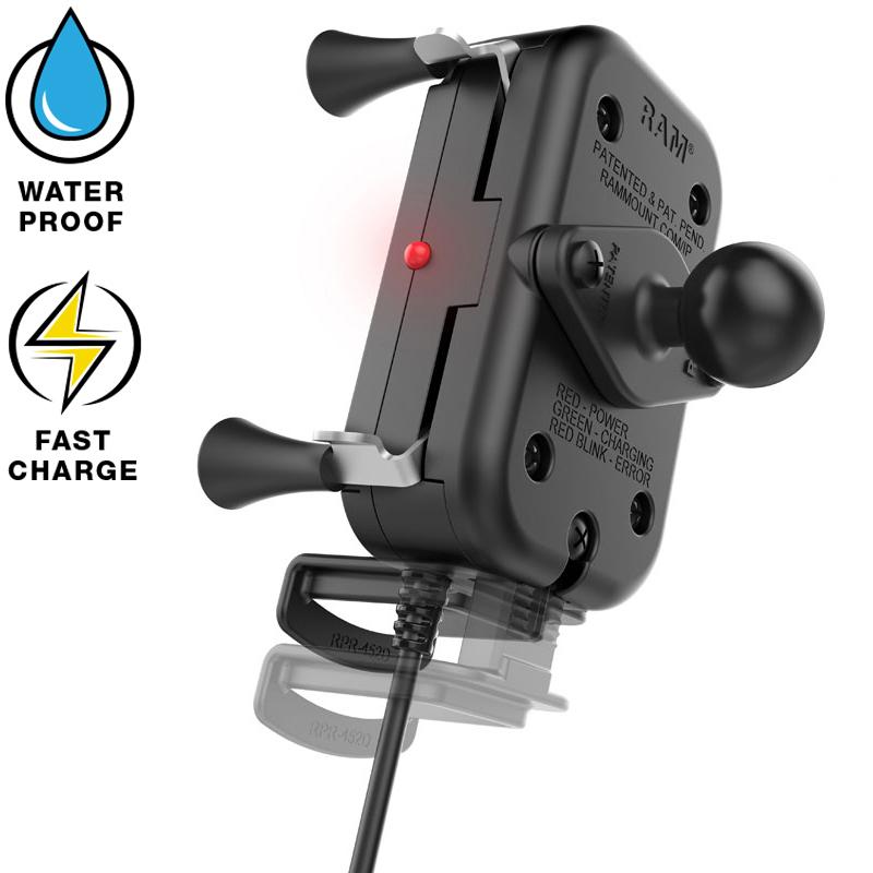 RAM Tough-Charge Waterproof Wireless Charging Holder with Charger (RAM-HOL-UN12WB-V7M) (sku 53819) - BuyBits Ltd UK