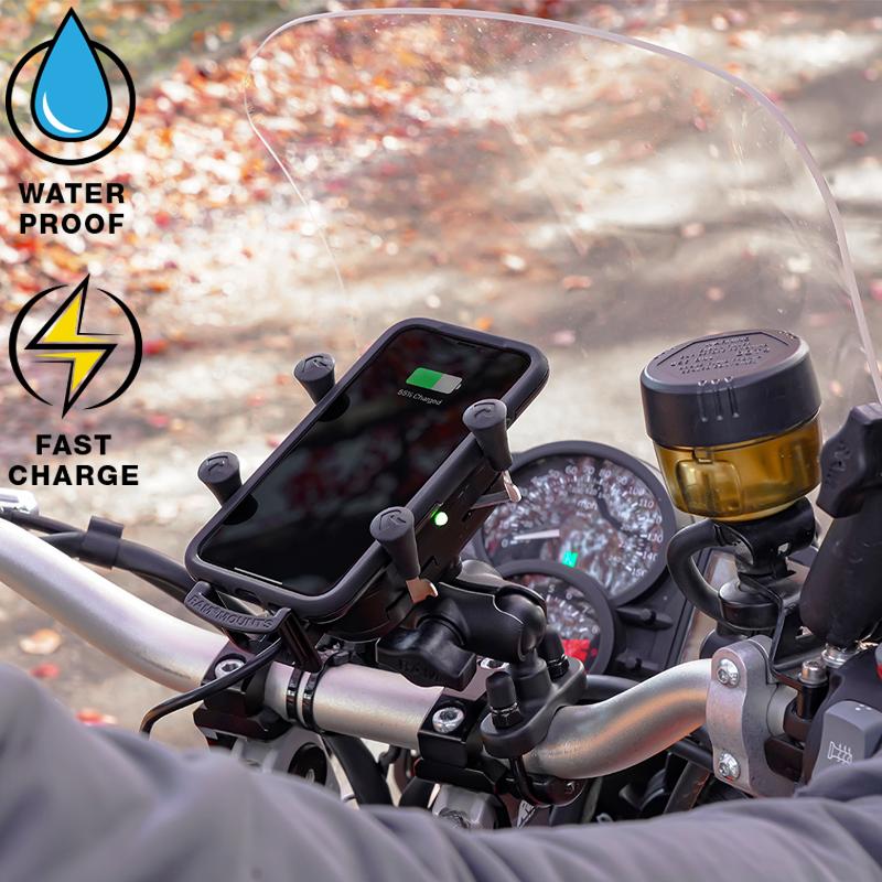 RAM Tough-Charge Waterproof Wireless Charging Holder with Charger (RAM-HOL-UN12WB-V7M) (sku 53819) - BuyBits Ltd UK