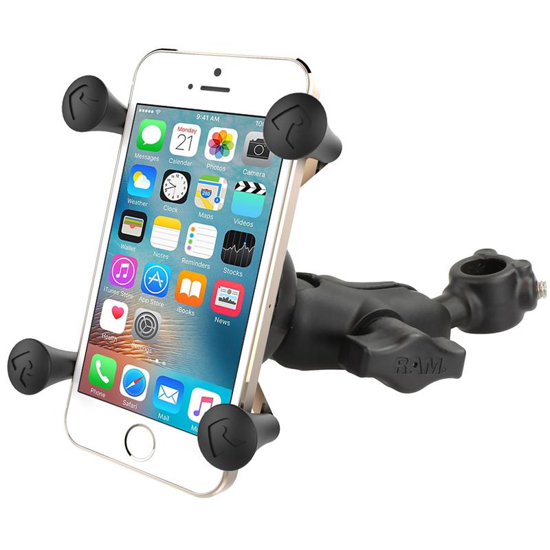 RAM X-Grip Phone Mount with 1-2" Diameter Rail Base (RAM-HOL-UN7-A-309-5U) (sku 50961) - BuyBits Ltd UK