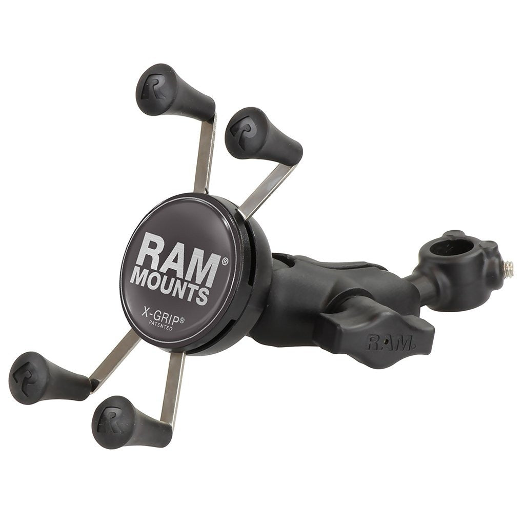 RAM X-Grip Phone Mount with 1-2" Diameter Rail Base (RAM-HOL-UN7-A-309-5U) (sku 50961) - BuyBits Ltd UK