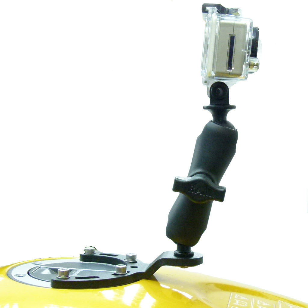 RAM Motorcycle Fuel Tank Camera Mount for GoPro Hero fits Honda, Suzuki, Yamaha &amp; more (sku 35946)