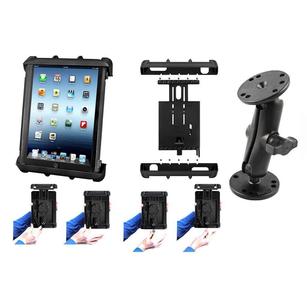 RAM LOCKING HOLDER FOR 10" TABLETS WITH HEAVY DUTY CASES with RAM - B - 101 (sku 37248)