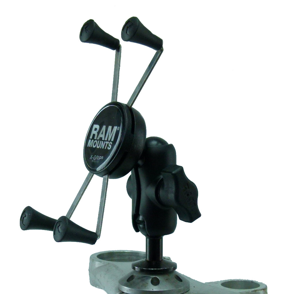 12mm Motorcycle Stem Mount &amp; Phone Holder for iPhone X fits Honda Blackbird &amp; Kawasaki (sku 44482)