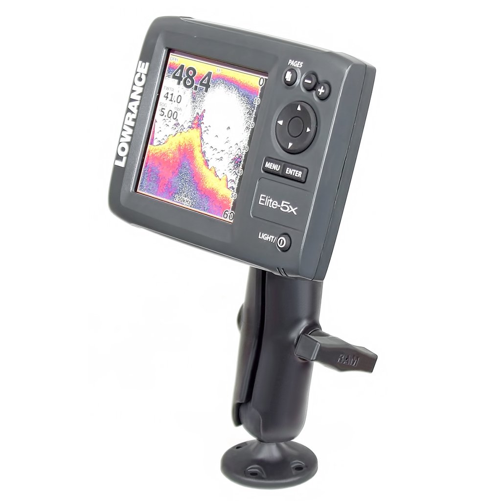 RAM Composite Double Ball Mount for Lowrance Elite-5, Mark-5 + More (RAP-101U-LO11) (sku 54653) - BuyBits Ltd UK