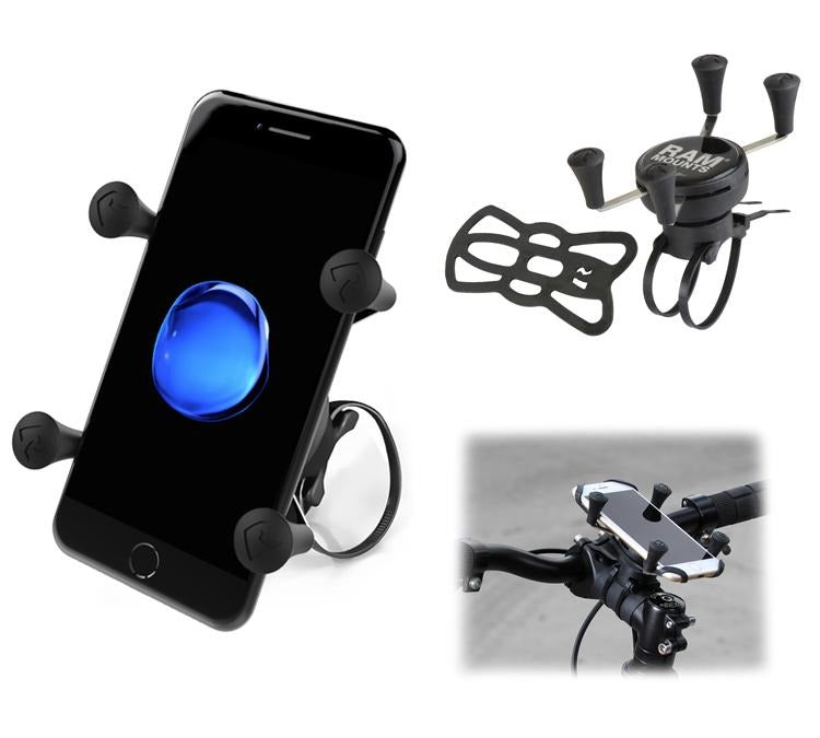 EZ-ON - OFF Bicycle Mount with Universal X-Grip Phone Holder (RAP-274-1-UN7) (sku 53733) - BuyBits Ltd UK