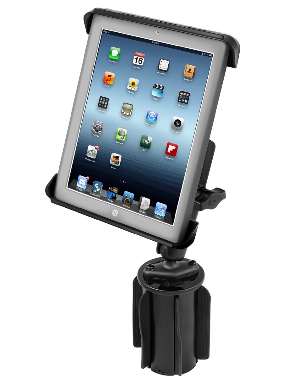 RAM Tab-Tite Holder with RAM-A-CAN II Cup Holder Mount for iPad 1-4 (RAP-299-3-C-TAB3U) (sku 51065) - BuyBits Ltd UK