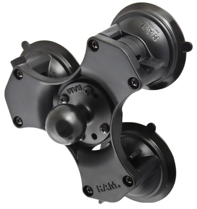 RAM Triple Suction Cup Mount with Round Base &amp; 1.5" Ball (RAP-365-224-1) (sku 49883) - BuyBits Ltd UK
