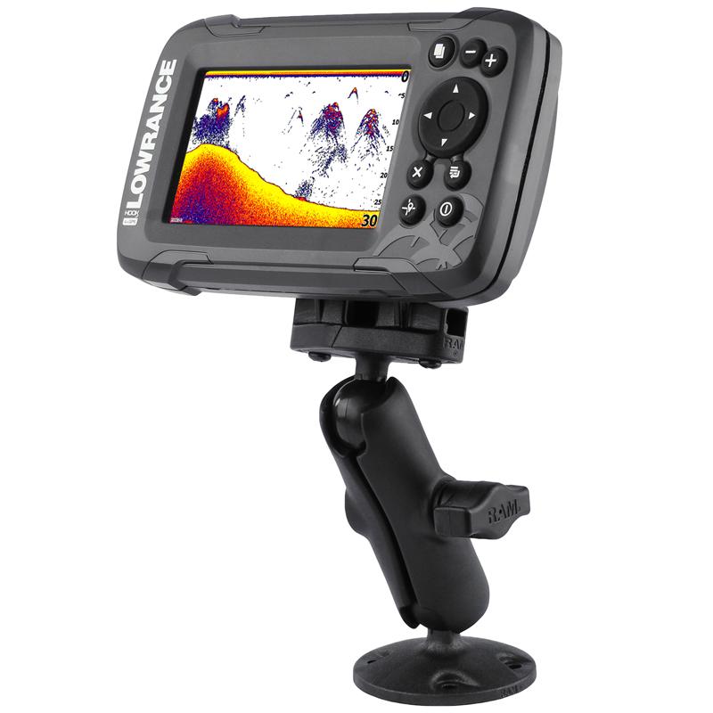 RAM Composite Double Ball Mount for Lowrance Hook² &amp; Reveal Series (RAP-B-101-LO12) (sku 54641) - BuyBits Ltd UK