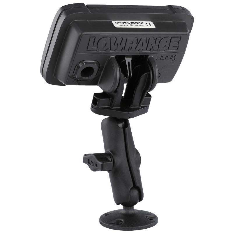 RAM Composite Double Ball Mount for Lowrance Hook² &amp; Reveal Series (RAP-B-101-LO12) (sku 54641) - BuyBits Ltd UK