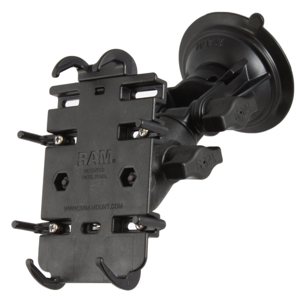 RAM Quick-Grip Phone Mount with RAM Twist-Lock Suction Ratchet Base for Forklift and Heavy Machinery fits Apple iPhone (sku 50971) - BuyBits Ltd UK