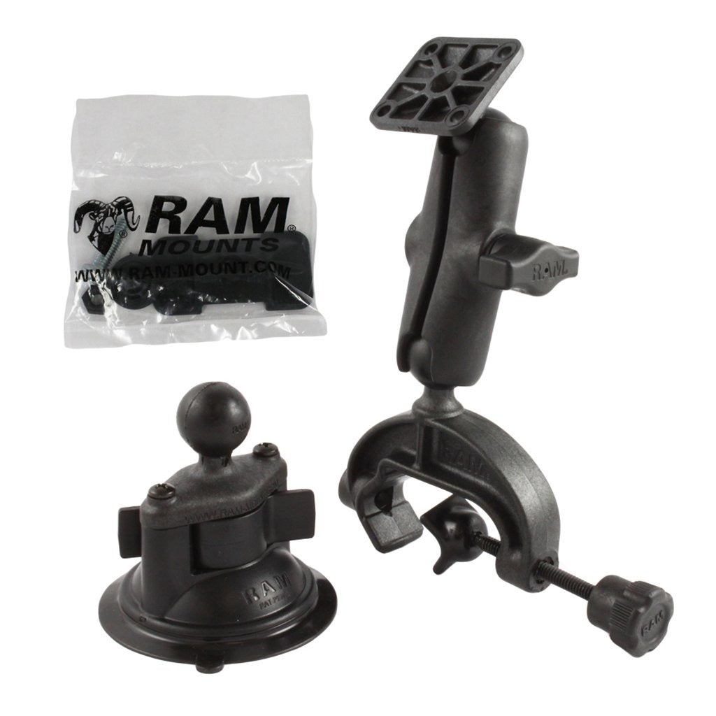 RAM Twist-Lock Suction Cup and Composite Yoke Clamp Mount (RAP-B-121-224-1U) (sku 54220) - BuyBits Ltd UK