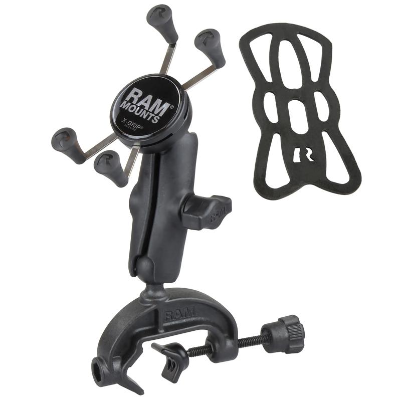 RAM X-Grip Phone Mount with Composite Yoke Clamp Base (RAP-B-121-UN7U) (sku 53836) - BuyBits Ltd UK
