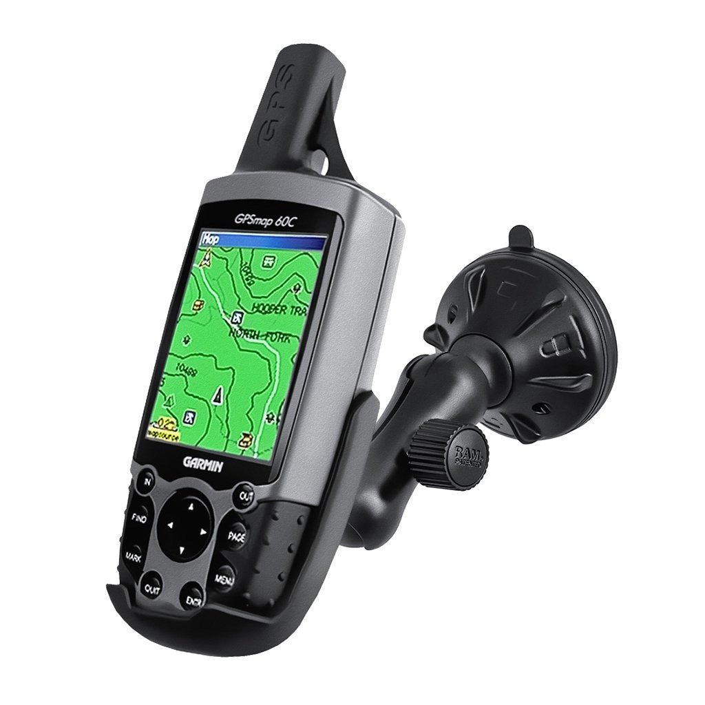 RAM Twist-Lock Low Profile Suction Mount for Garmin GPS 60 + More (RAP-B-166-2-GA12U) (sku 54277) - BuyBits Ltd UK