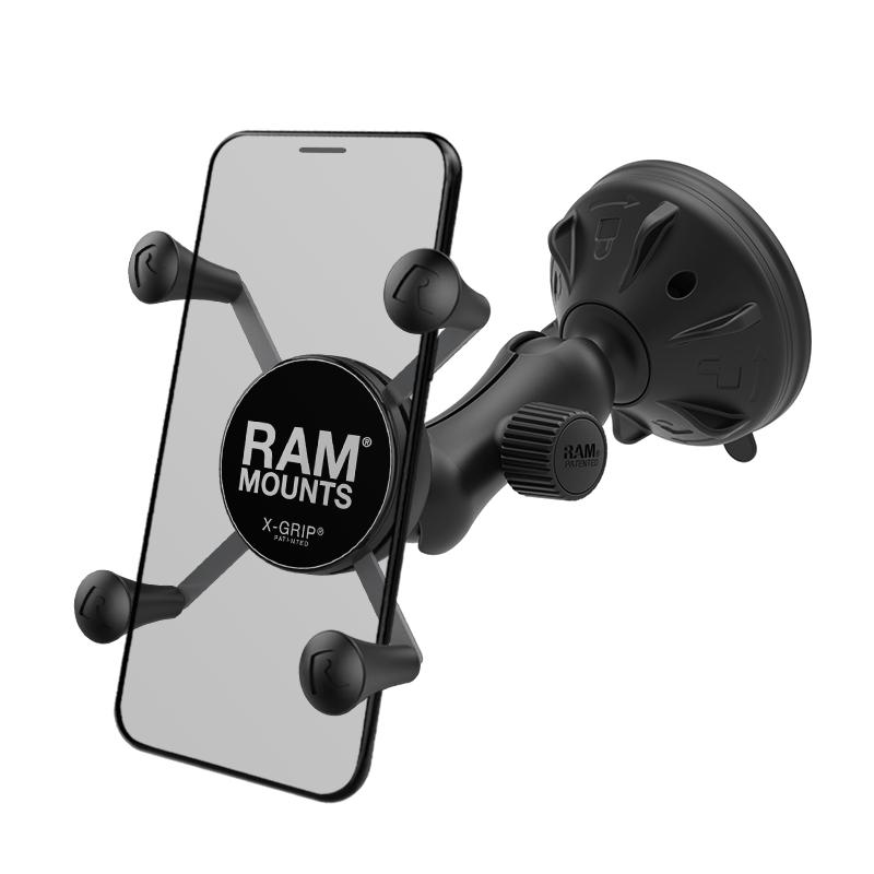 RAM X-Grip Phone Mount with RAM Twist-Lock Low Profile Suction Base (RAP-B-166-2-UN7U) (sku 53827) - BuyBits Ltd UK