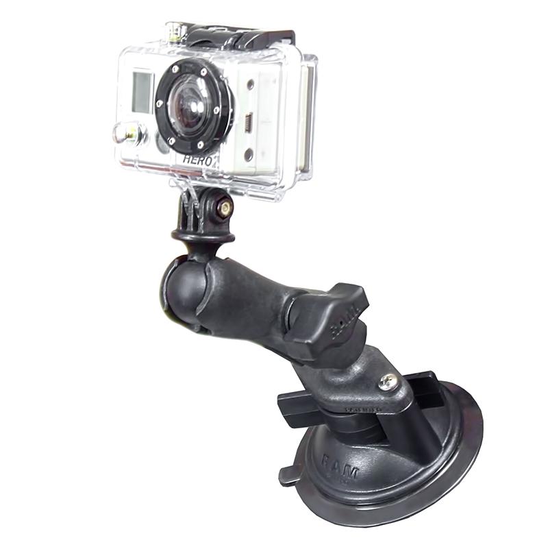 RAM Twist-Lock Composite Suction Mount with Action Camera Adapter (RAP-B-166-GOP1) (sku 51152) - BuyBits Ltd UK