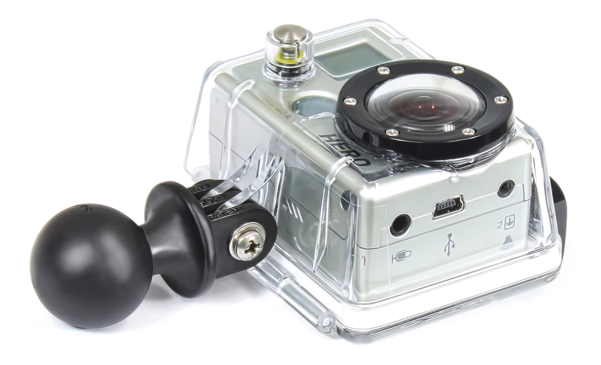 Ram Combination Brake-Clutch Reservoir U-Bolt Mount with Standard Double Socket Arm &amp; Custom GoPro Hero Adapter (sku 30627)