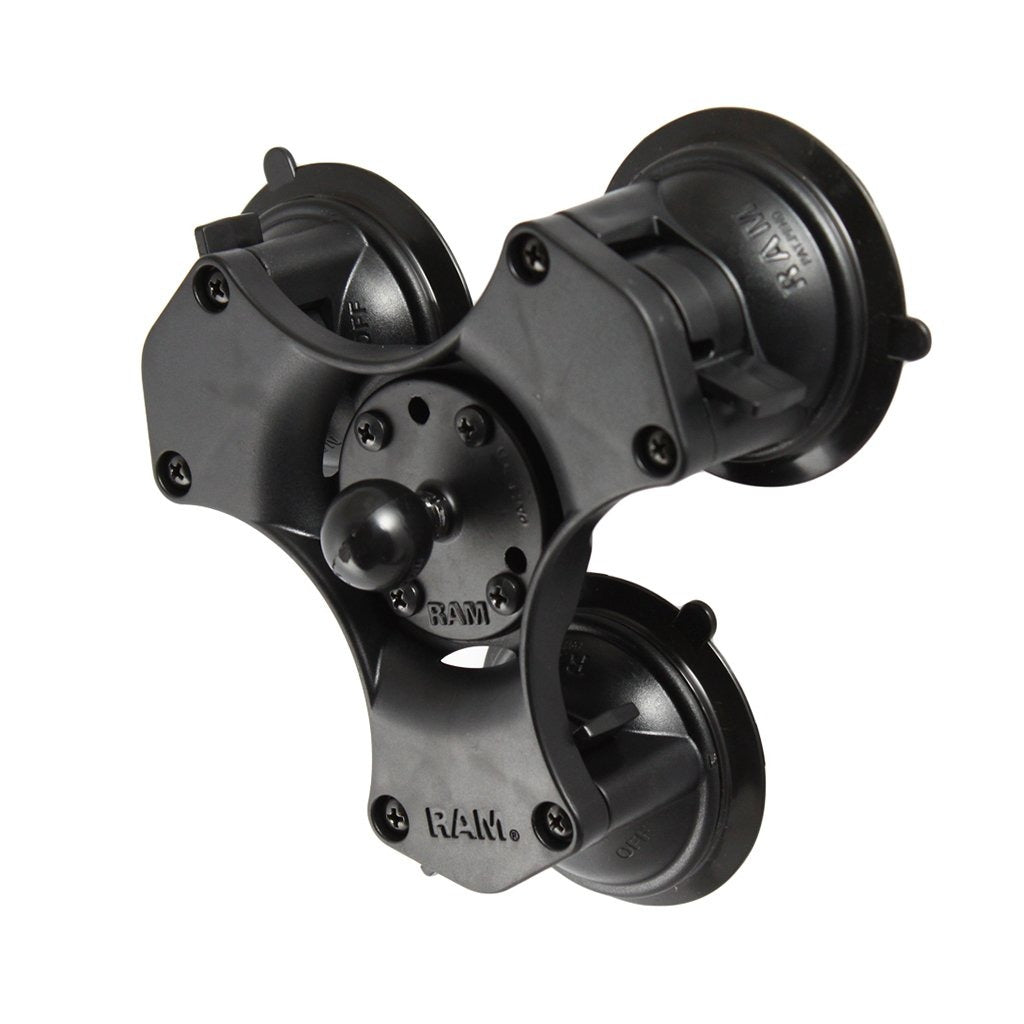 RAM Twist-Lock Triple Suction Cup Ball Base (RAM-B-MAG88U) (sku 55040) - BuyBits Ltd UK