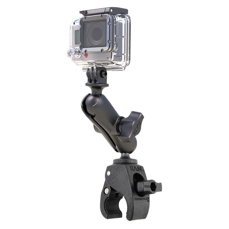 RAM Tough-Claw Double Ball Mount with Universal Action Camera Adapter (RAP-B-400-GOP1U) (sku 51127) - BuyBits Ltd UK