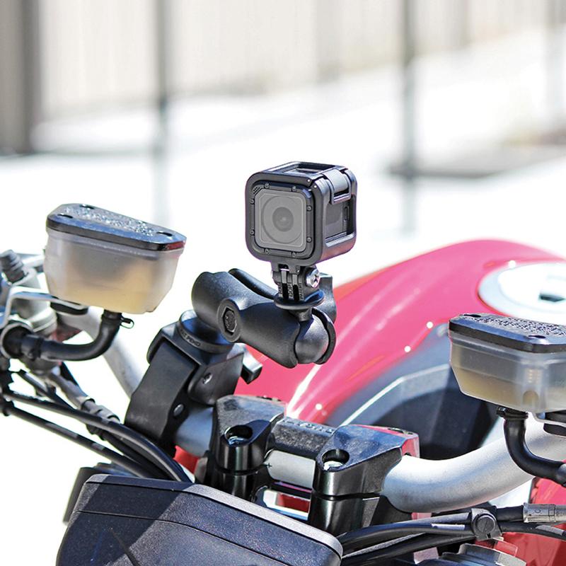 RAM Tough-Claw Double Ball Mount with Universal Action Camera Adapter (RAP-B-400-GOP1U) (sku 51127) - BuyBits Ltd UK