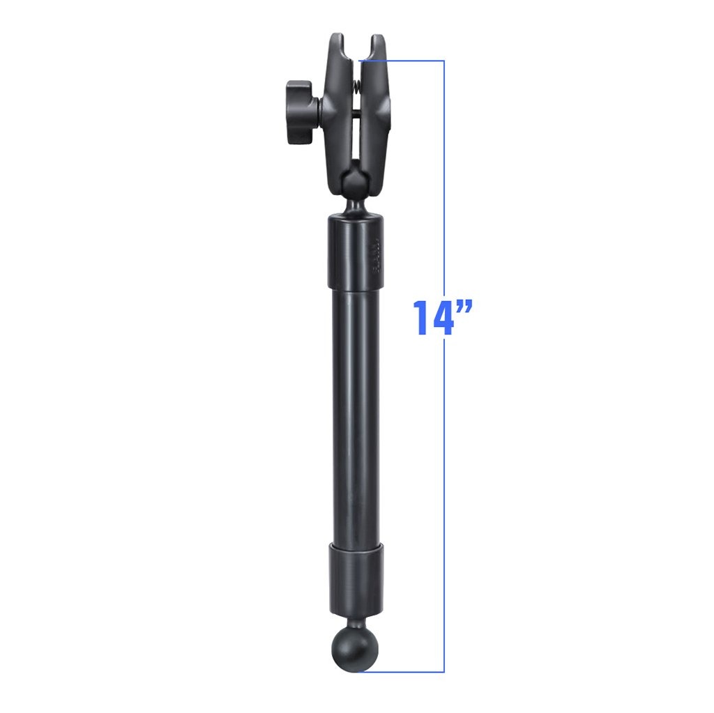 RAM 14" PVC Pipe Extension with Ball Ends &amp; Double Socket Arm (RAP-BB-230-14-201U) (sku 55025) - BuyBits Ltd UK