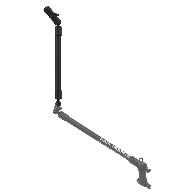 RAM 18" PVC Pipe Extension with Ball Ends &amp; Double Socket Arm (RAP-BB-230-18-201U) (sku 55026) - BuyBits Ltd UK