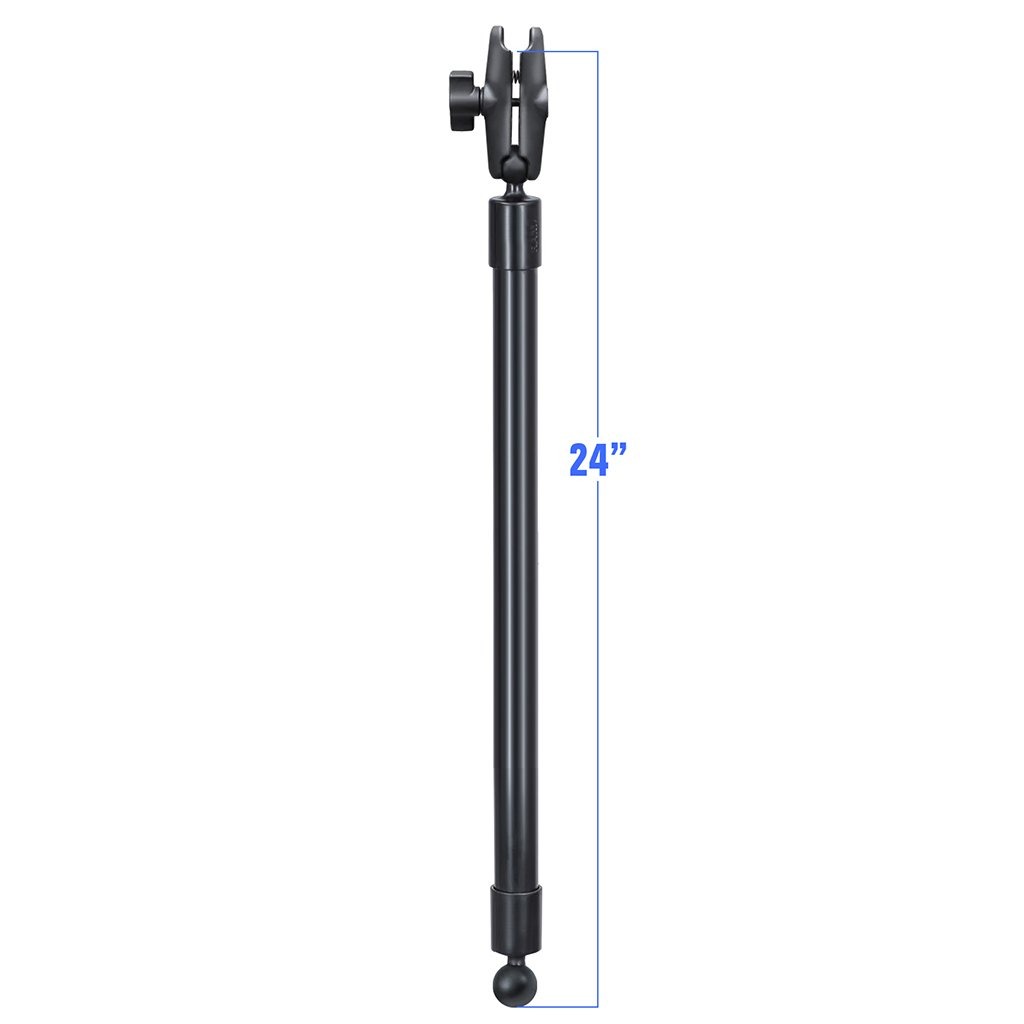 RAM 24" PVC Pipe Extension with Ball Ends &amp; Double Socket Arm (RAP-BB-230-24-201U) (sku 55030) - BuyBits Ltd UK