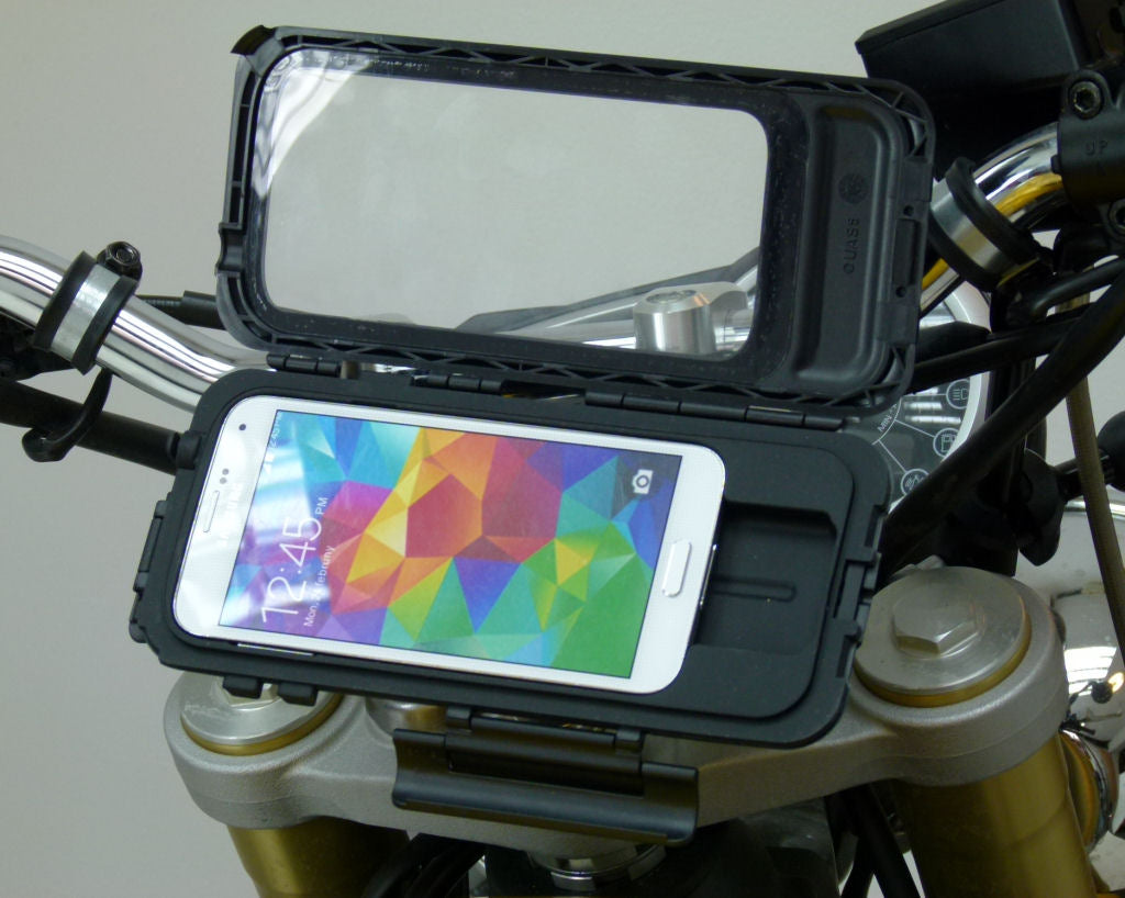 Hardwire Powered Locking Strap Motorcycle Mount for Galaxy S5 (sku 19451)