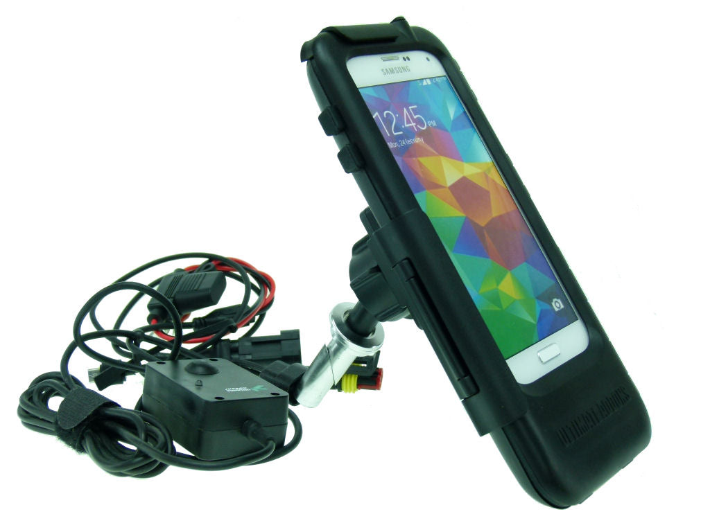 13.3-14.7mm Powered Motorcycle Fork Stem Mount for Samsung Galaxy S5 (sku 19427)