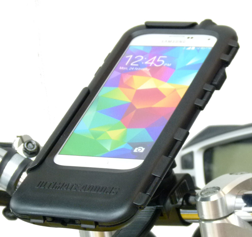 Hardwire Powered Locking Strap Motorcycle Mount for Galaxy S5 (sku 19451)
