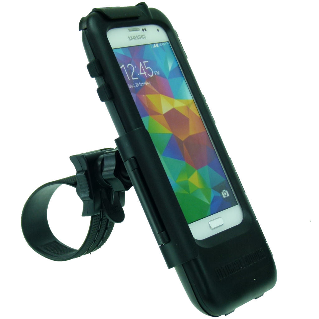 Hardwire Powered Locking Strap Motorcycle Mount for Galaxy S5 (sku 19451)