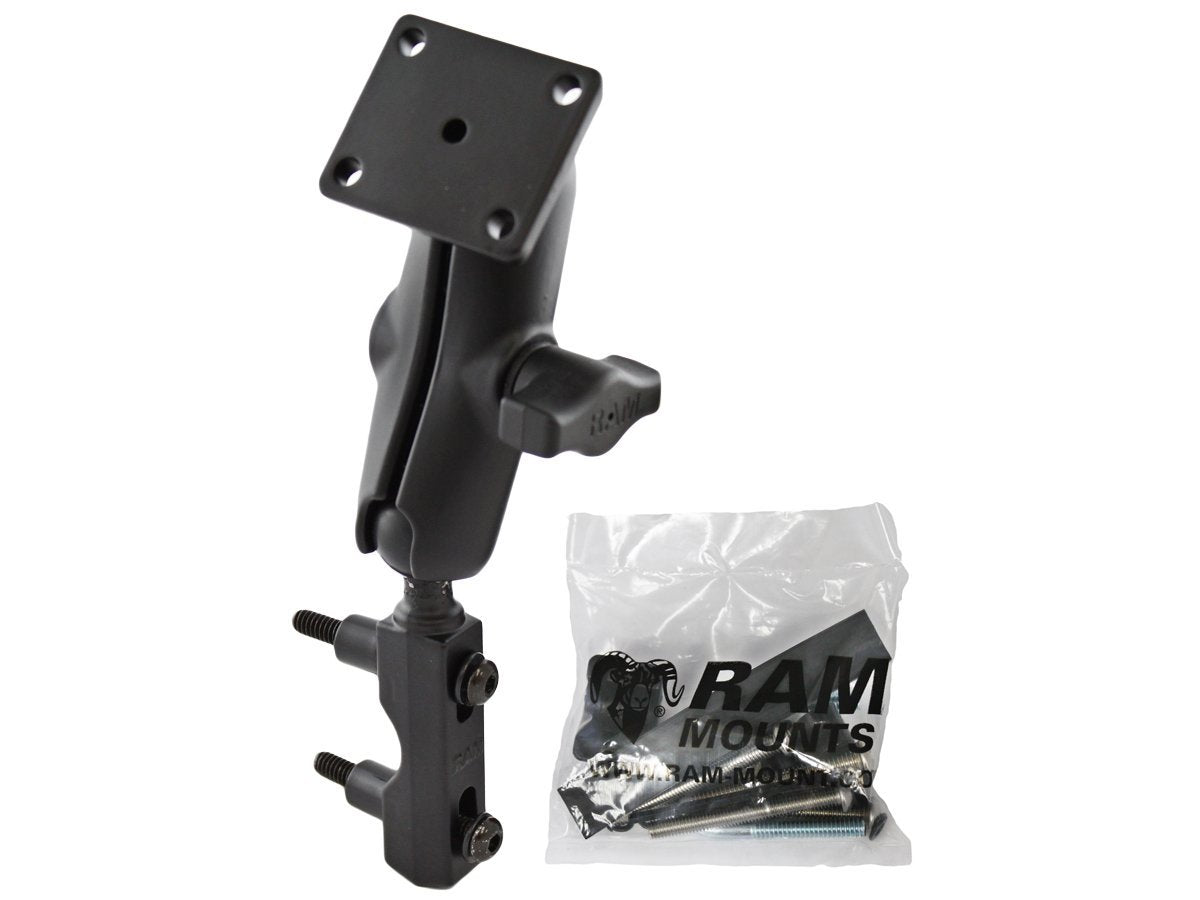 RAM U BOLT MOTORCYCLE HANDLEBAR MOUNT with short 4.4cm ARM &amp; AMPS PLATE BASE for the TOMTOM RIDER 2 GPS SATNAV SYSTEMS. (sku 3014-short )
