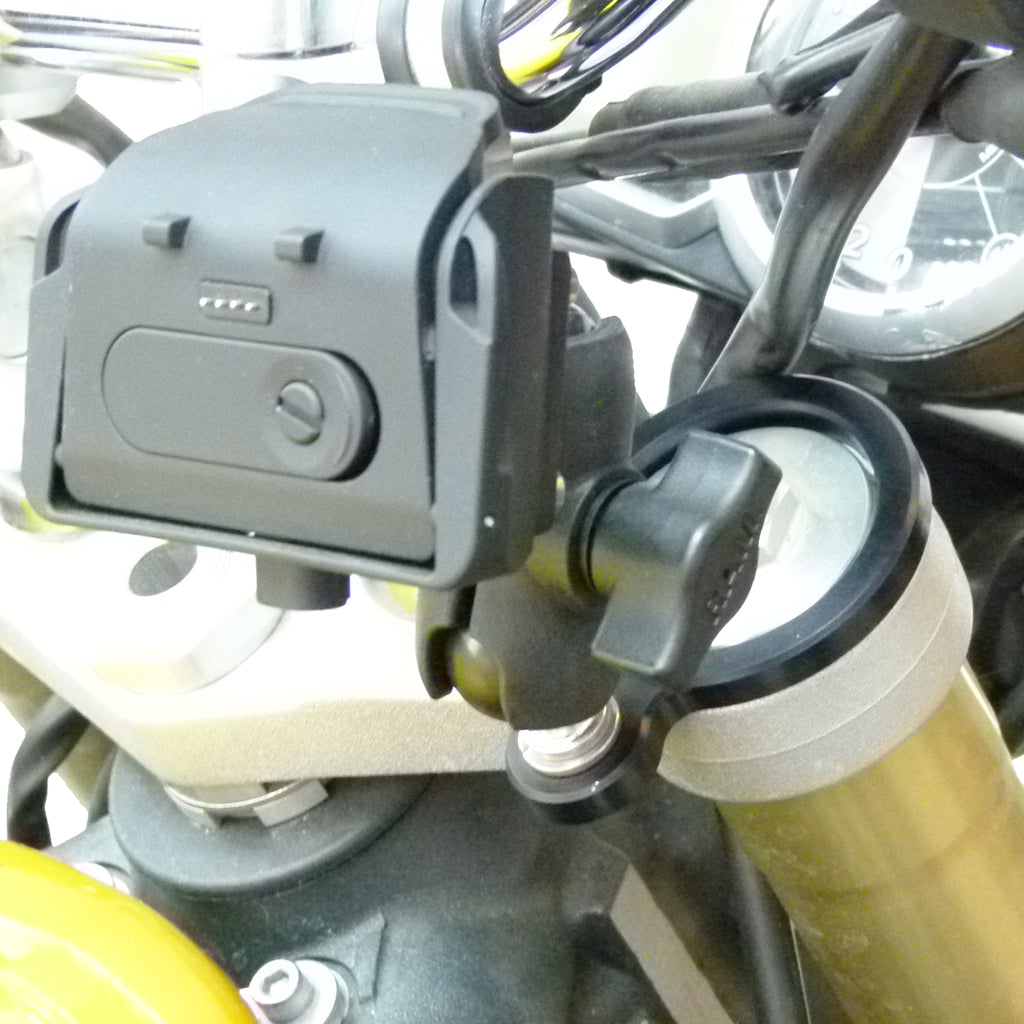 Aprilia Motorcycle Fork Mount 53mm Single 1" - 25mm Ball for Satnav and Phone (sku 37234)