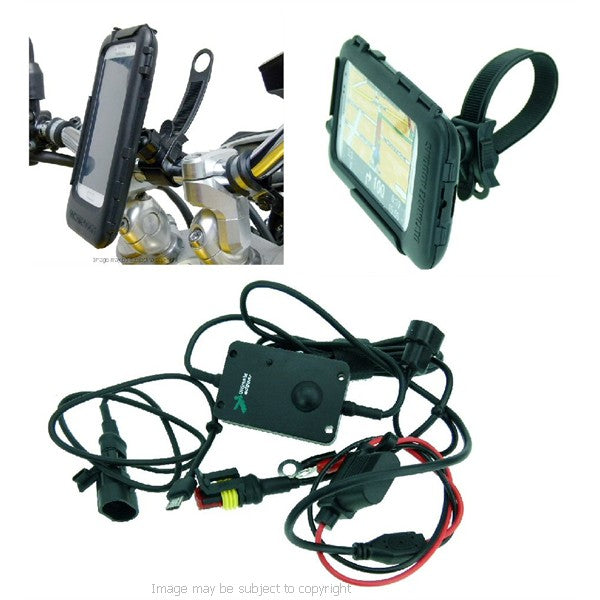Powered Galaxy S4 GT-i9500 Tough Case Locking Strap Motorcycle Bike Mount (sku 18989)