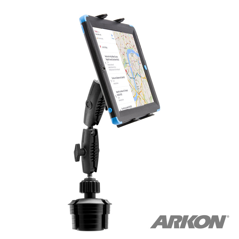 Arkon TABRM2X023 Double Robust Car Cup Holder Tablet Mount for Apple iPad Air 2, iPad Pro, iPad 4, 3, 2 (sku 43947)