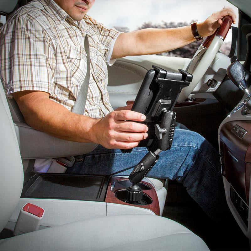 Arkon TABRM2X023 Double Robust Car Cup Holder Tablet Mount for Apple iPad Air 2, iPad Pro, iPad 4, 3, 2 (sku 43947)