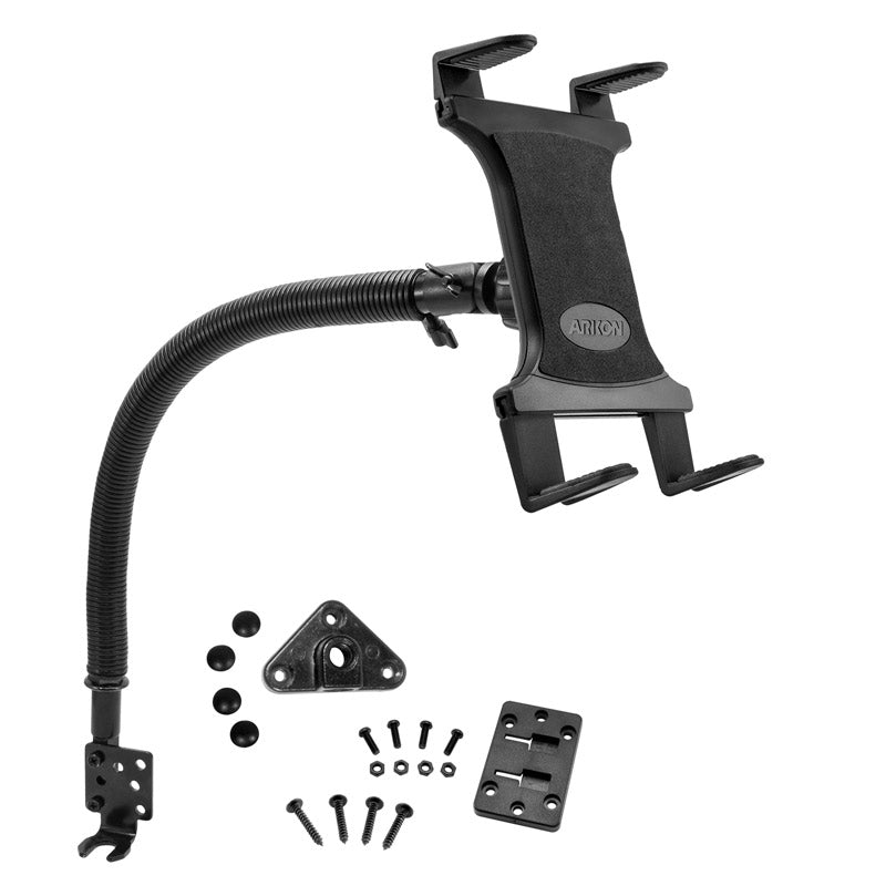 Arkon TAB088G17 Seat Rail or Floor Tablet Mount with 15" Gooseneck for iPad Pro iPad Air 2 iPad 4 3 2 Galaxy Note 10 (sku 41105)