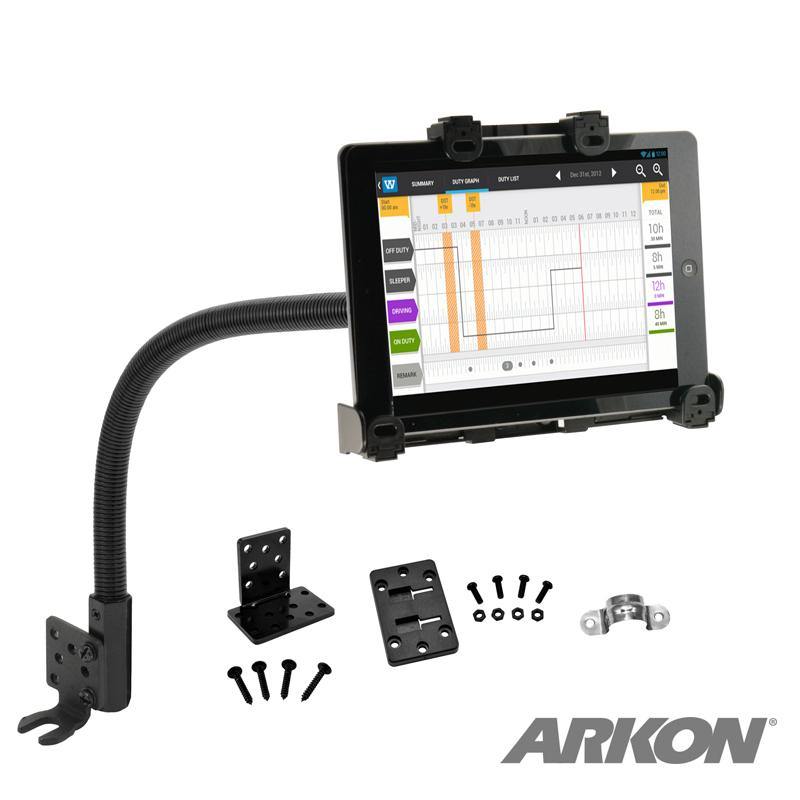 Arkon TAB588L22AL Heavy-Duty Plastic Locking Tablet Seat Rail or Floor Mount for iPad and Samsung Tablets (sku 56046) - BuyBits Ltd UK