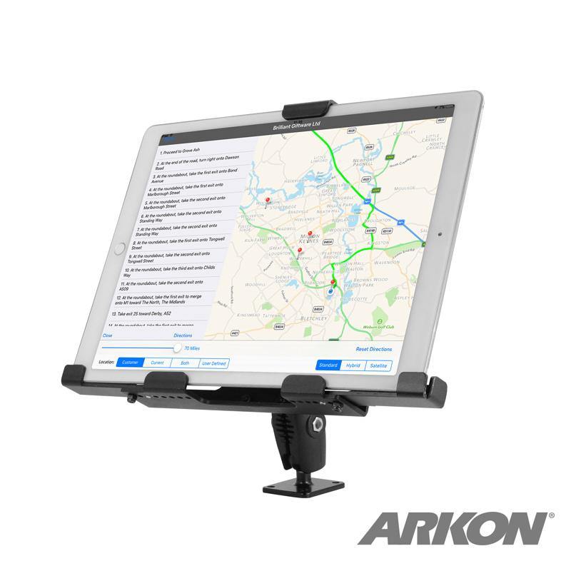 Arkon TAB4XLMETKL Large Universal Locking Tablet Mount with Key Lock for iPad, Galaxy Tab, LG G Pad Models (sku 55956) - BuyBits Ltd UK