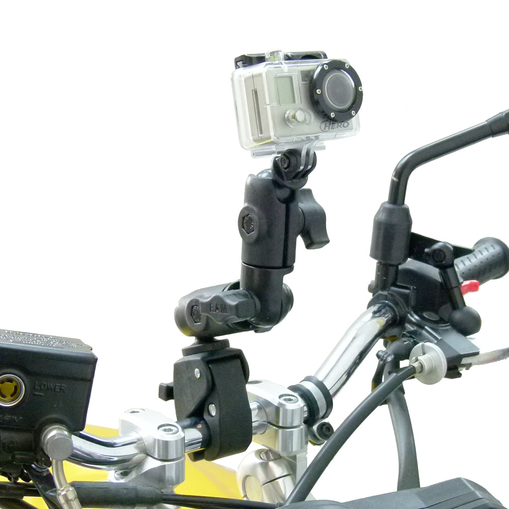 Tough-Claw Handlebar Mount with Double Socket Swivel Arm for GoPro Hero Camera (sku 30617)