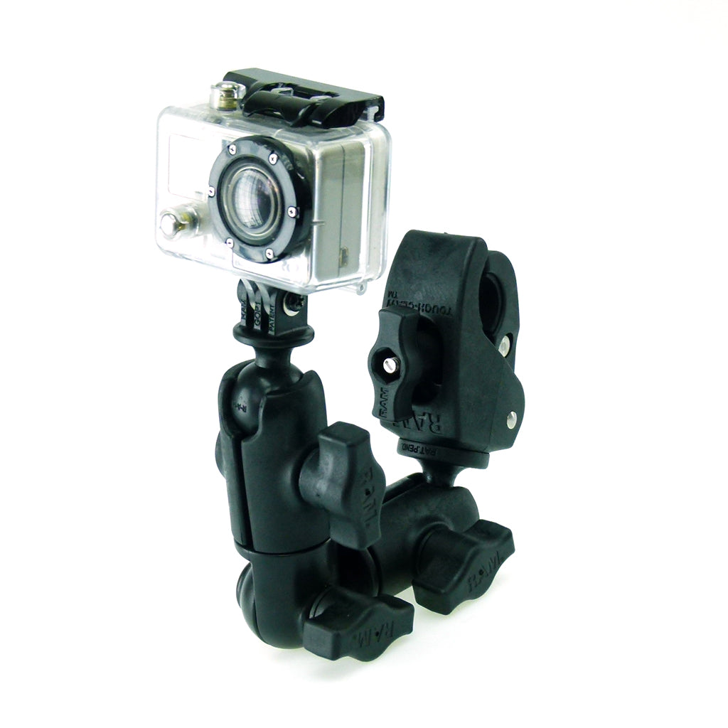 Tough-Claw Handlebar Mount with Double Socket Swivel Arm for GoPro Hero Camera (sku 30617)