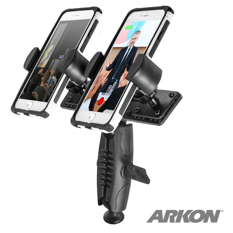 Arkon TWBRV02 TW Broadcaster Pro - Side-by-Side Phone Tripod Mount for Live Streaming on Periscope Facebook Live (37219)