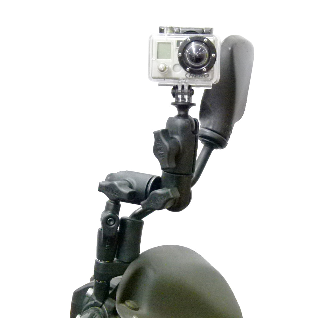 Twist and Tilt Pivot Base with Double Socket Swivel Arm for GoPro Hero Camera. (sku 30618)