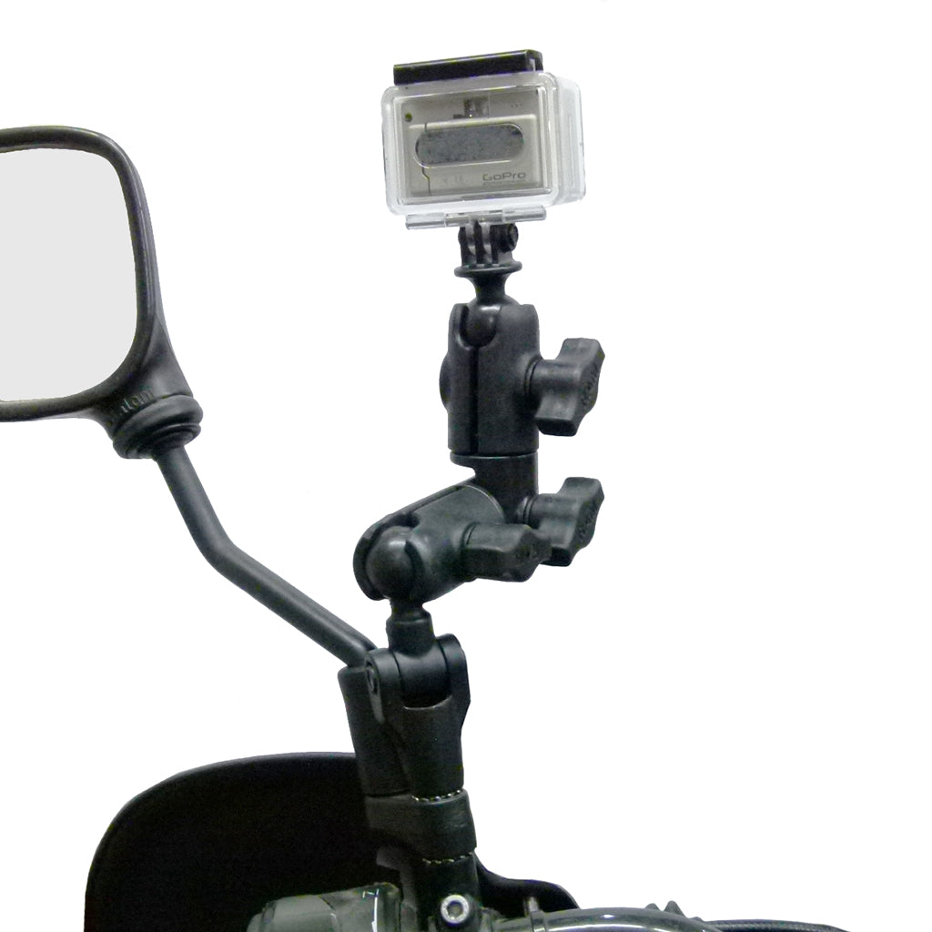 Twist and Tilt Pivot Base with Double Socket Swivel Arm for GoPro Hero Camera. (sku 30618)