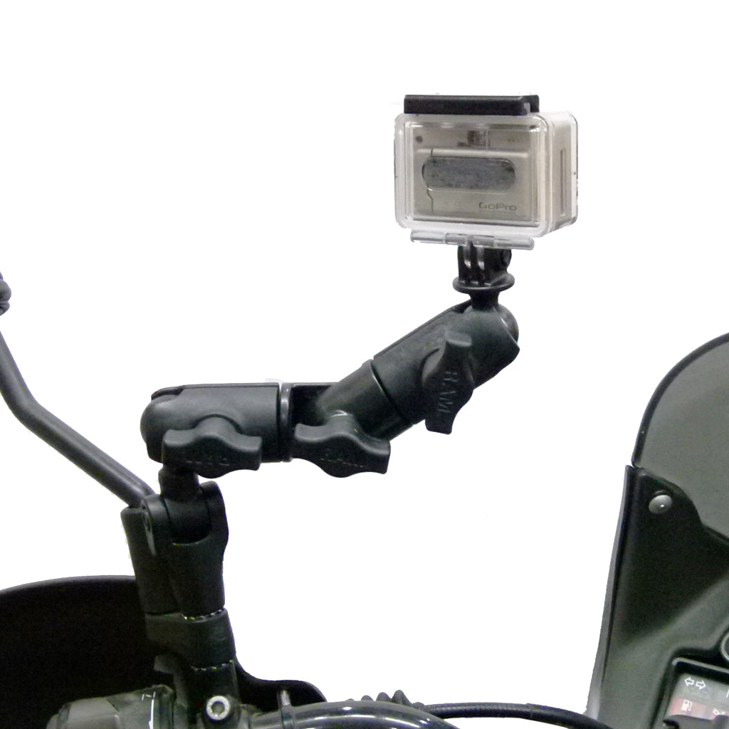 Twist and Tilt Pivot Base with Double Socket Swivel Arm for GoPro Hero Camera. (sku 30618)